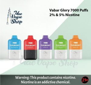 Vabar Glory 7000 Puffs 2% & 5% Nicotine Disposable Vape in UAE